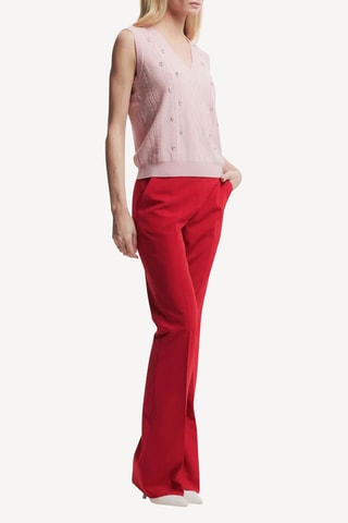 Pantalón de traje slim fit de lana - Rojo