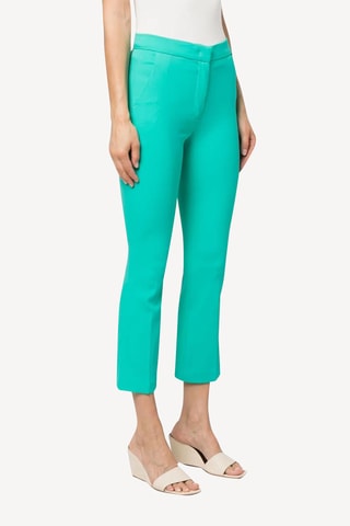Pantalón slim fit 7/8 de lana - Turquesa