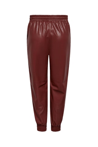 Pantalón slim fit de piel de cordero - Burdeos