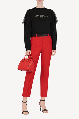 Pantalón slim fit de lana - Rojo