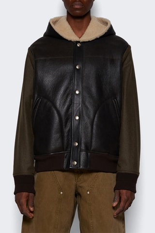 Dubbelzijdig Lamsleren en Wollen Jasje met Capuchon - Bruin - Givenchy