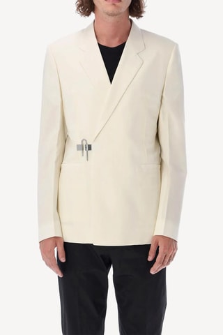 Chaqueta de lana y angora - Marfil