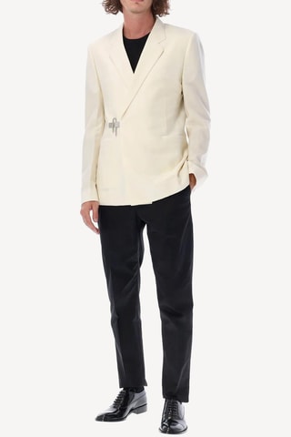 Chaqueta de lana y angora - Marfil