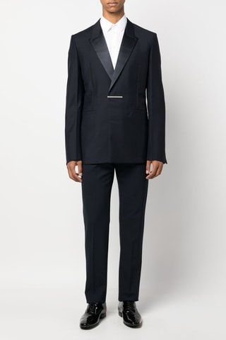 Wollen, Mohair en Zijde Jasje - Nachtblauw - Givenchy