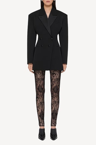 Leggings de encaje de lana - Negro
