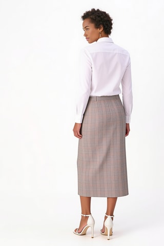 Falda midi de lana - Gris