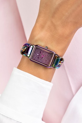 Stalen Quartz Horloge - Paars en Blauw - Marc Malone