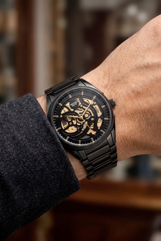 Doublé Ion Zwart Quartz Horloge