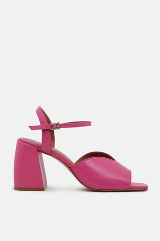 Leren Sandalen met Hak - Roze