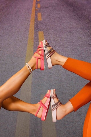 Muiltjes Ipanema Walk Slide -  Roze en Goudkleurig