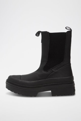 Leren Enkellaarzen Chuck Taylor All Star Lugged Heel Chelsea Boot - Zwart