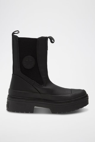 Leren Enkellaarzen Chuck Taylor All Star Lugged Heel Chelsea Boot - Zwart