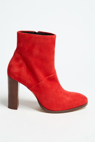 Nubuck Enkellaarzen - Rood - Cosmoparis