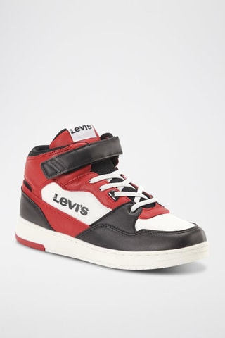 Hoge Leren Sneakers - Zwart en Rood - Levi's