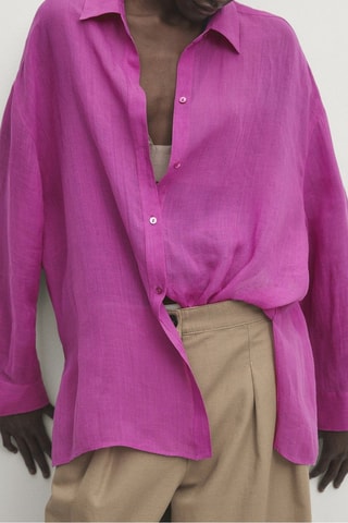 Blouse - Paars - Massimo Dutti