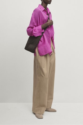 Blouse - Paars - Massimo Dutti