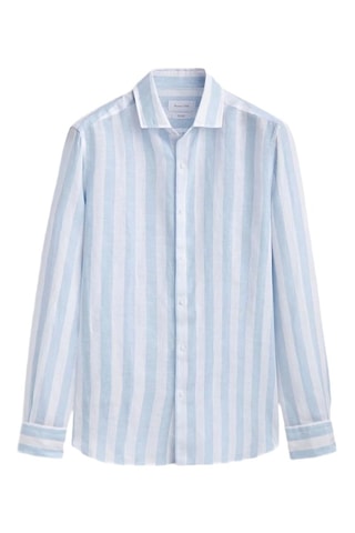 Linnen Overhemd - Hemelsblauw - Massimo Dutti