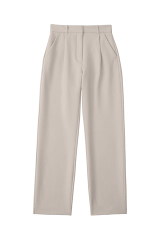 Broek Straight Hoge Taille - Taupe