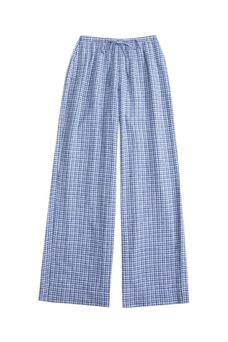 Linnen Broek Wide Legs - Marineblauw