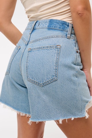Spijkershort Hoge Taille - Blauw