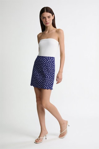 Minirok Hoge Taille - Marineblauw