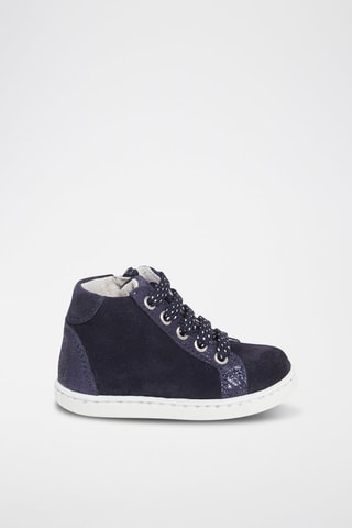 Sneakers alte in crosta di pelle scamosciata - Navy