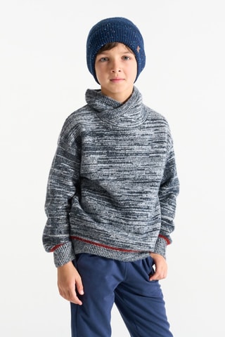 Pull - Bleu nuit chiné - Okaïdi