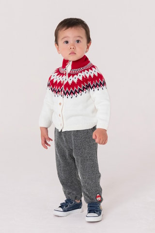 Cardigan - Ecrù e rosso - Du Pareil Au Même