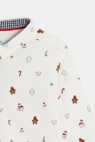 Chemise en velours - Blanc - Obaïbi