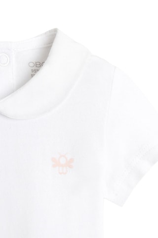3 bodys - Rose poudré et blanc - Obaibi