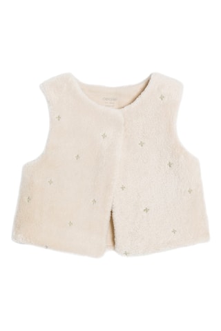 Grenouillère et gilet sans manches - Blanc et beige - Obaïbi - Okaïdi