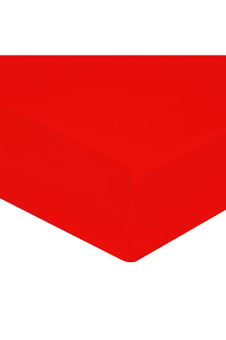 Sábana bajera de percal de algodón 80 hilos/cm² - Rojo - Esquina 40 cm