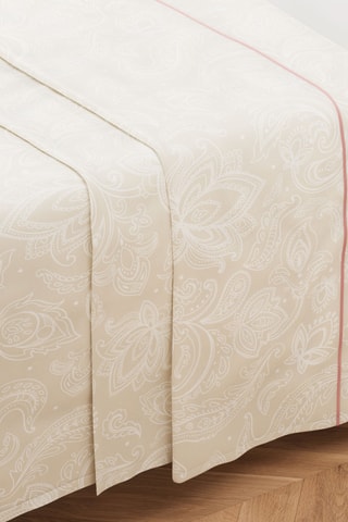 Sábana encimera de algodón de 120 hilos/cm² Neela - Beige