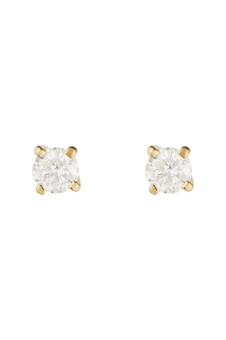 Puces Single diamond Or jaune et diamants