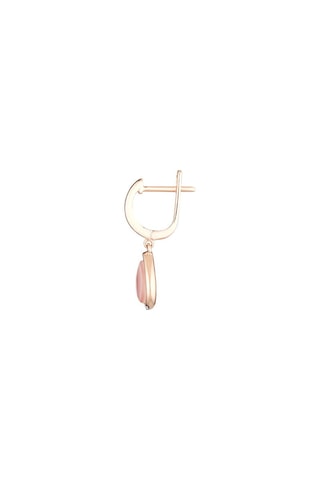 Boucles d'oreilles Goute Rose  -  Or rose, nacre et diamants