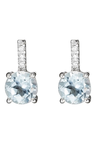 Boucles d'oreilles "Blue Light" - Or blanc, diamants et topazes