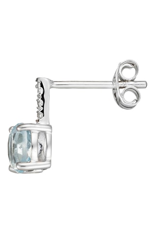 Boucles d'oreilles "Blue Light" - Or blanc, diamants et topazes