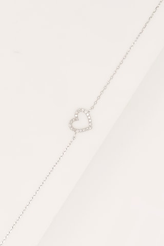 Bracelet Mini Coeur - Or blanc et diamants