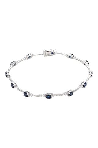 Bracelet Rivière Saphir - Or blanc, diamants et saphirs