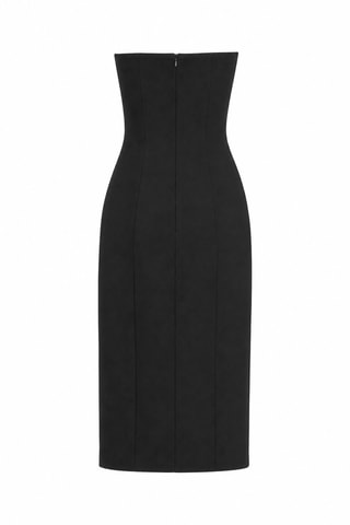 Wollen Strapless Jurk - Zwart