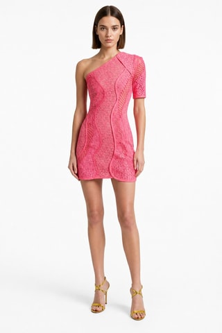 Asymmetrische Kanten Jurk - Roze