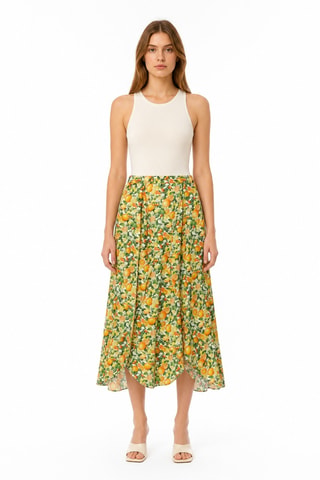 Halflange Zijden Rok - Multicolor