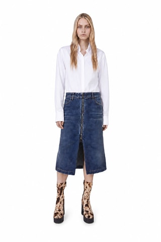 Spijkerrok Hoge Taille - Blauw