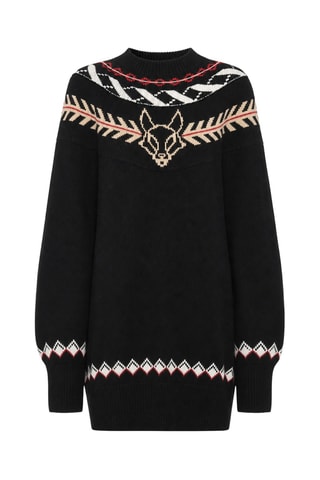 Scheerwollen Trui-jurk - Multicolor
