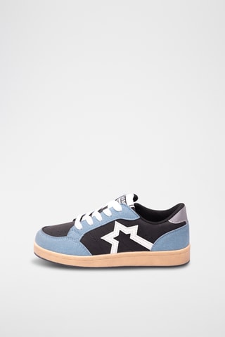 Zapatillas de piel - Azul y negro