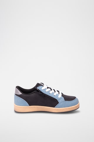 Zapatillas de piel - Azul y negro