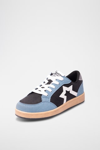 Zapatillas de piel - Azul y negro