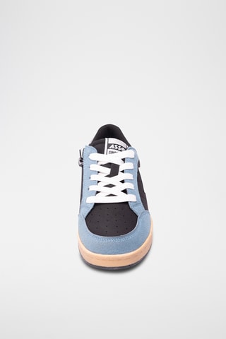 Zapatillas de piel - Azul y negro