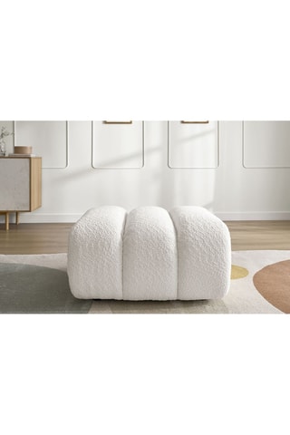 Pouf Talia - Blanc - En tissu bouclette