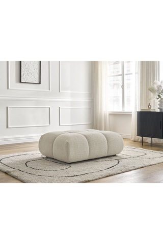 Pouf Alya - Beige - En tissu bouclette